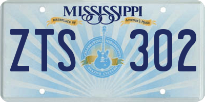 MS license plate ZTS302