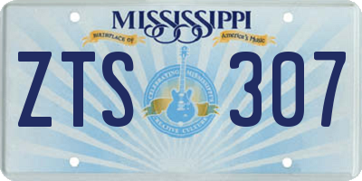 MS license plate ZTS307
