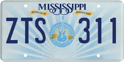MS license plate ZTS311