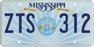 MS license plate ZTS312