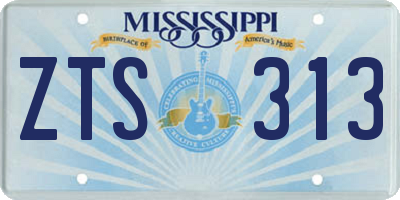 MS license plate ZTS313
