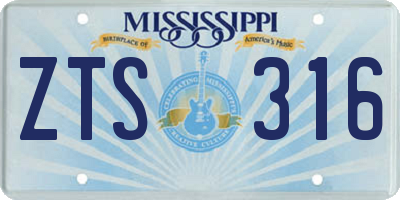 MS license plate ZTS316