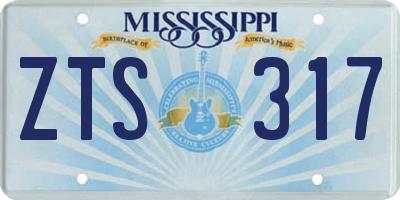 MS license plate ZTS317