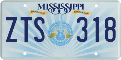 MS license plate ZTS318