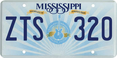MS license plate ZTS320