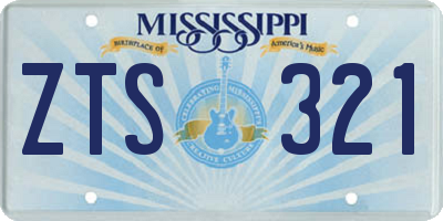MS license plate ZTS321