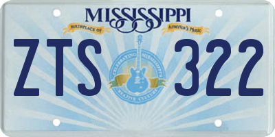 MS license plate ZTS322