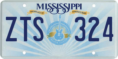 MS license plate ZTS324