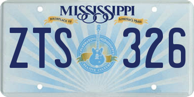 MS license plate ZTS326