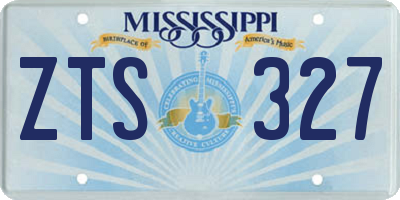 MS license plate ZTS327