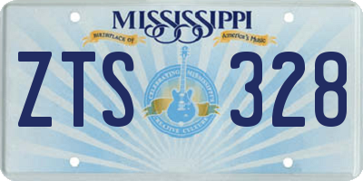 MS license plate ZTS328