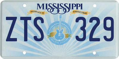 MS license plate ZTS329