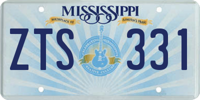 MS license plate ZTS331