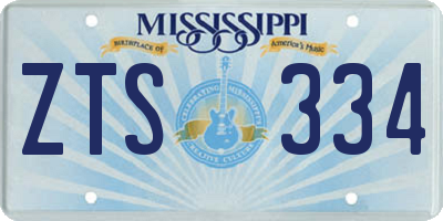 MS license plate ZTS334