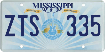 MS license plate ZTS335