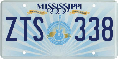MS license plate ZTS338