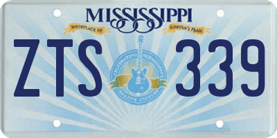 MS license plate ZTS339