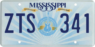 MS license plate ZTS341