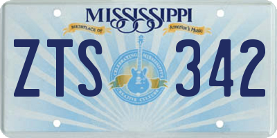 MS license plate ZTS342
