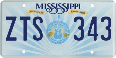 MS license plate ZTS343