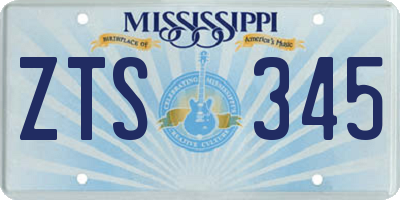 MS license plate ZTS345