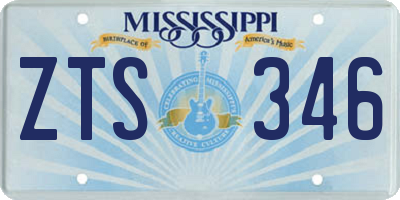 MS license plate ZTS346