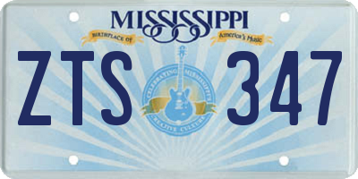MS license plate ZTS347