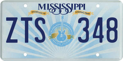 MS license plate ZTS348