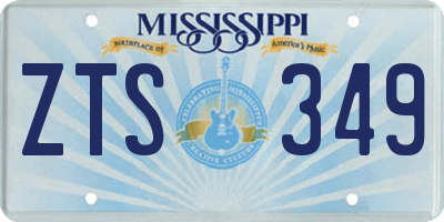 MS license plate ZTS349