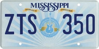 MS license plate ZTS350