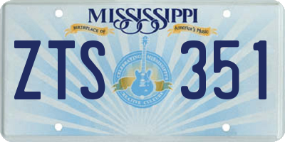 MS license plate ZTS351