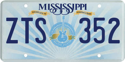 MS license plate ZTS352