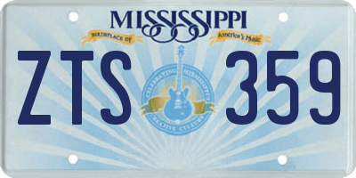 MS license plate ZTS359