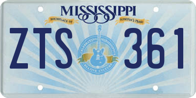MS license plate ZTS361