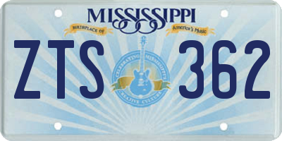 MS license plate ZTS362
