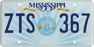 MS license plate ZTS367