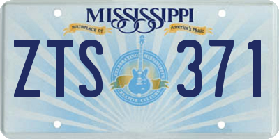 MS license plate ZTS371