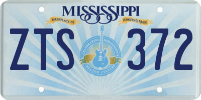 MS license plate ZTS372