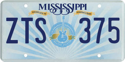 MS license plate ZTS375