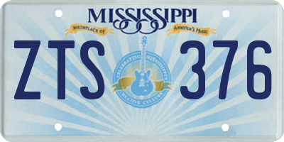 MS license plate ZTS376