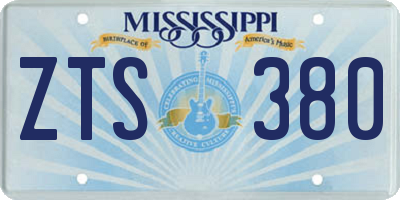 MS license plate ZTS380