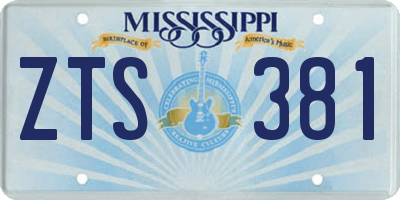 MS license plate ZTS381
