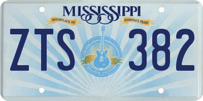 MS license plate ZTS382