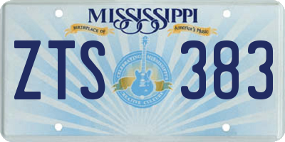 MS license plate ZTS383
