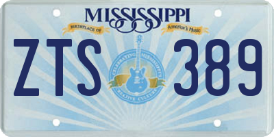 MS license plate ZTS389