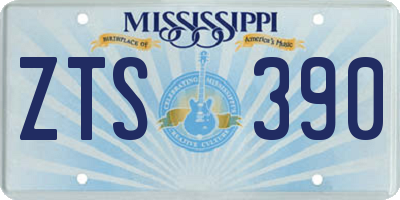 MS license plate ZTS390