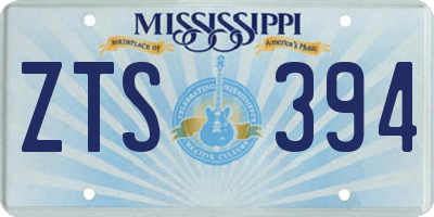 MS license plate ZTS394