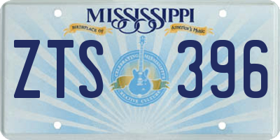 MS license plate ZTS396