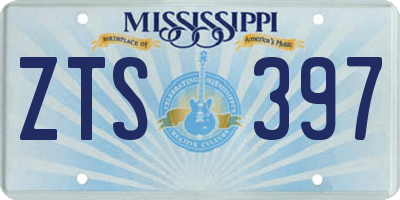 MS license plate ZTS397