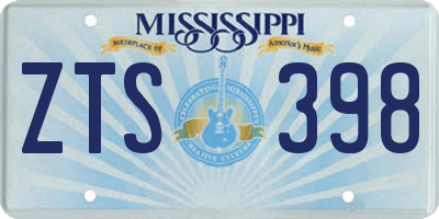 MS license plate ZTS398